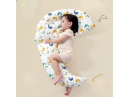 Almofada Corpo Bebé 80x70cm Algodão Respirável Crianças 1-5 Anos Golfinho Panoona