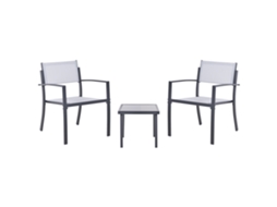 Conjunto Bistrô Beliani Tavoleto De Aço Cinzento 35x35x30