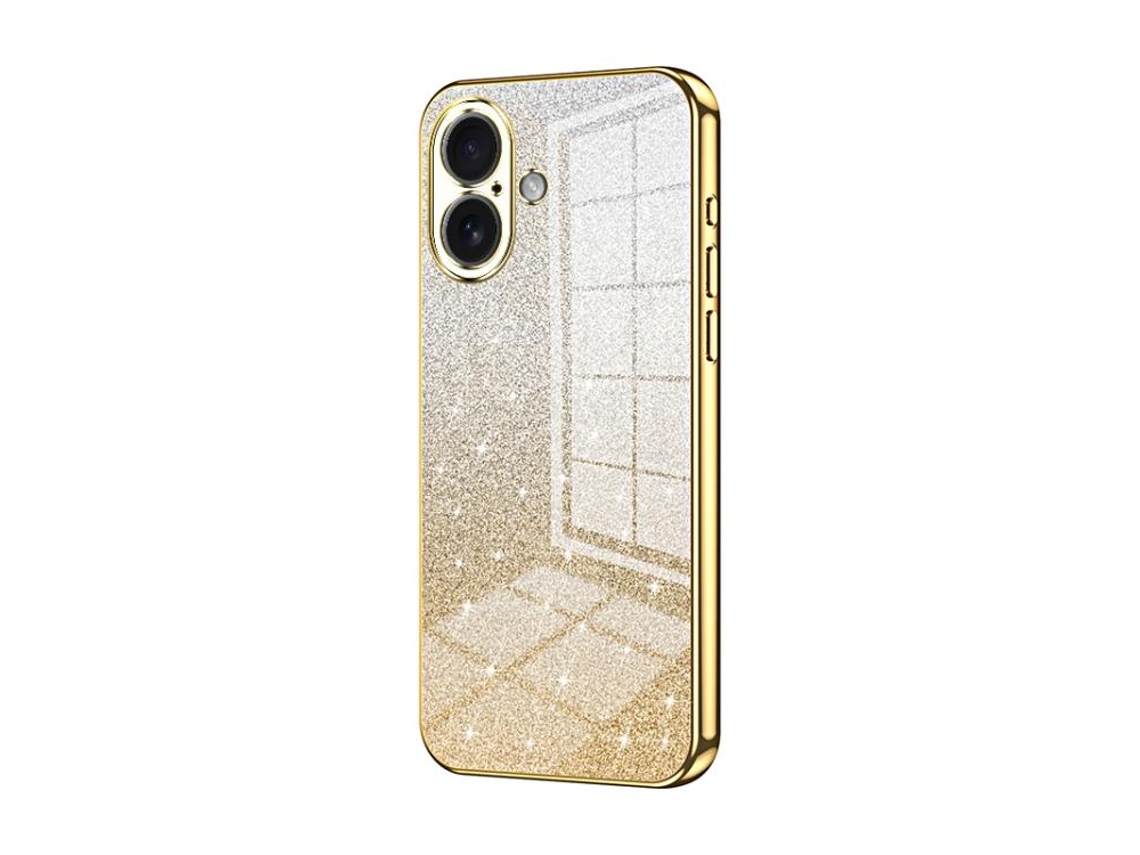 Capa Para Iphone 17 - Glitter Degradê - Acabamento Eletroplaqueado