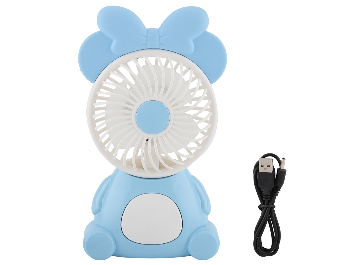 Ventilador Portátil Usb Laxiscreed Com Cabeça Da Minnie, Luzes Coloridas, Ideal Para Mesa E Uso Portátil Silencioso