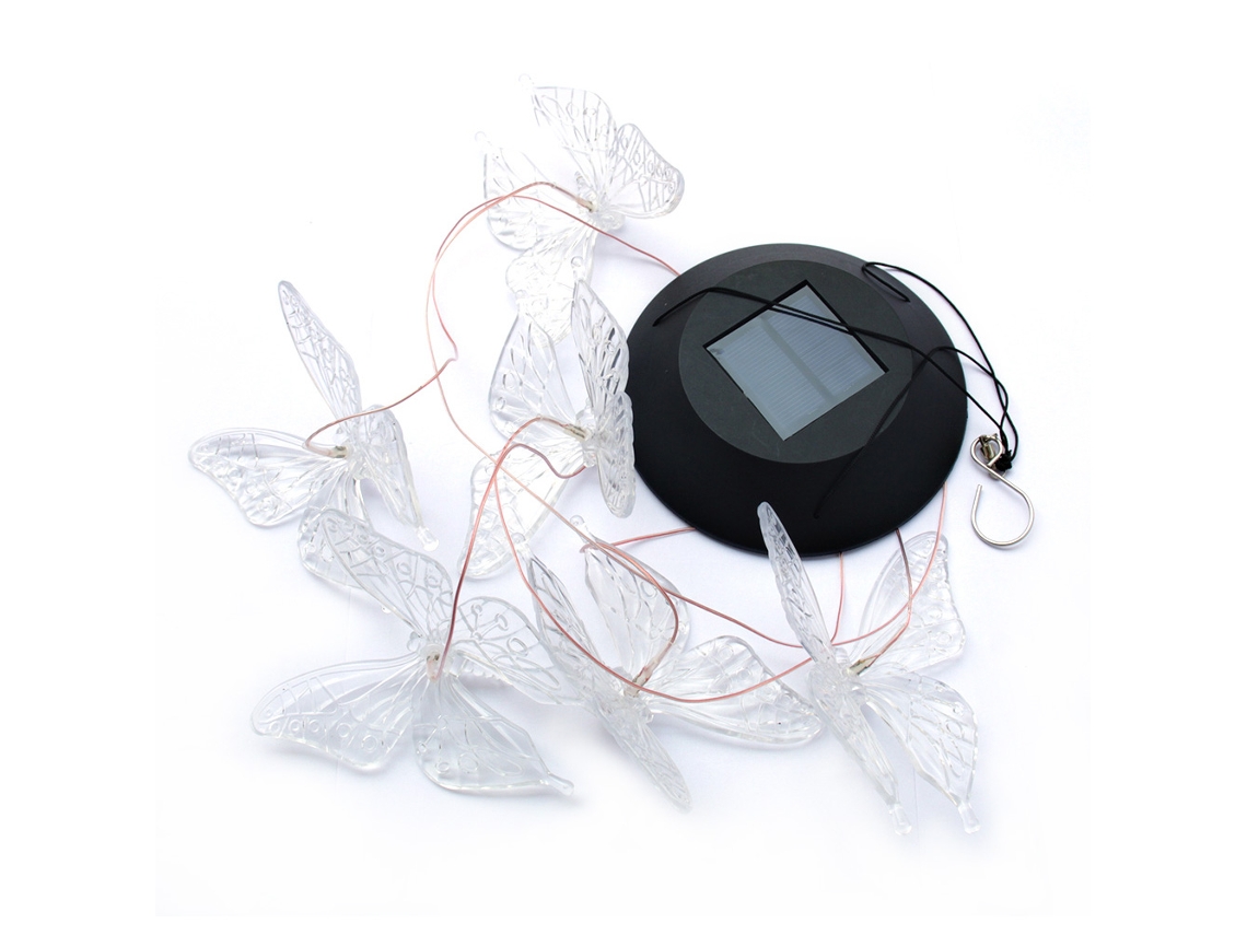 2026 lâmpada de Campanula Eólica Solar com Borboletas de Cor Muda para Jardim Exterior Rua