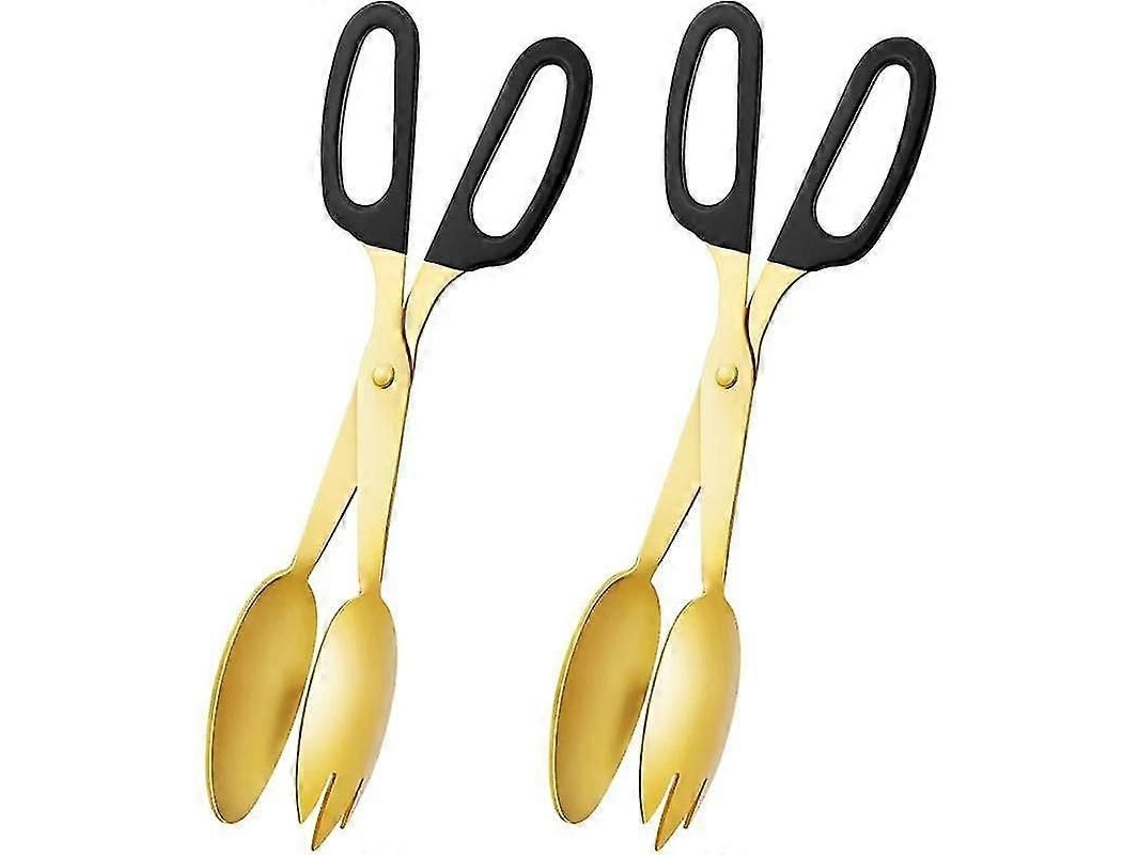 Pinça De Servir Dourada 10 Polegadas, Utensílio De Servir Salada E Buffet Em Aço Inoxidável