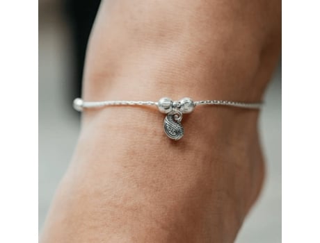 Pulseira de Tornozelo THE COLOURFUL AURA Pure Silver Minimalistic Charm Summer Indie Boho Silver Indian Payal
