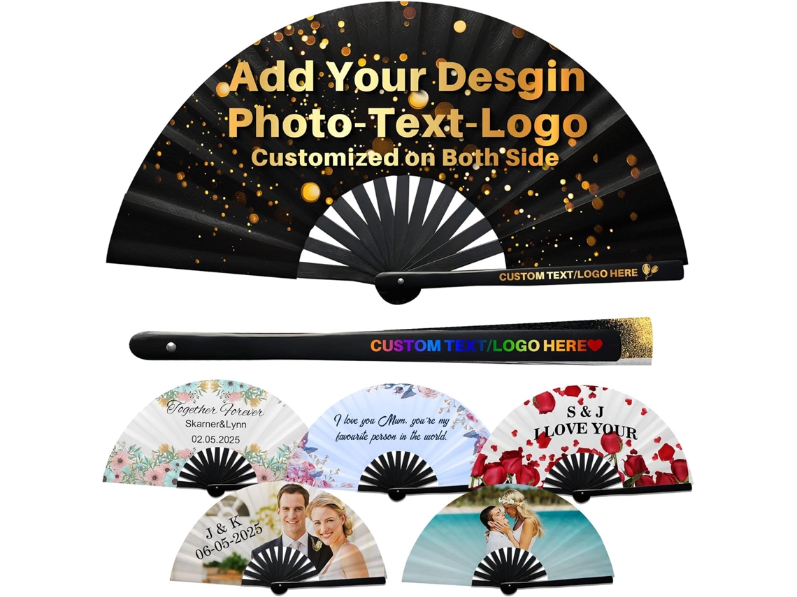 Eventail Personnalisable Pliant - Eventail Pliant Sur Mesure Com Personnalisable Photo - Cadeau Original