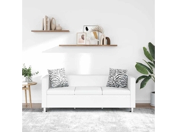 Vidaxl Sofá De 3 Lugares Couro Artificial Branco