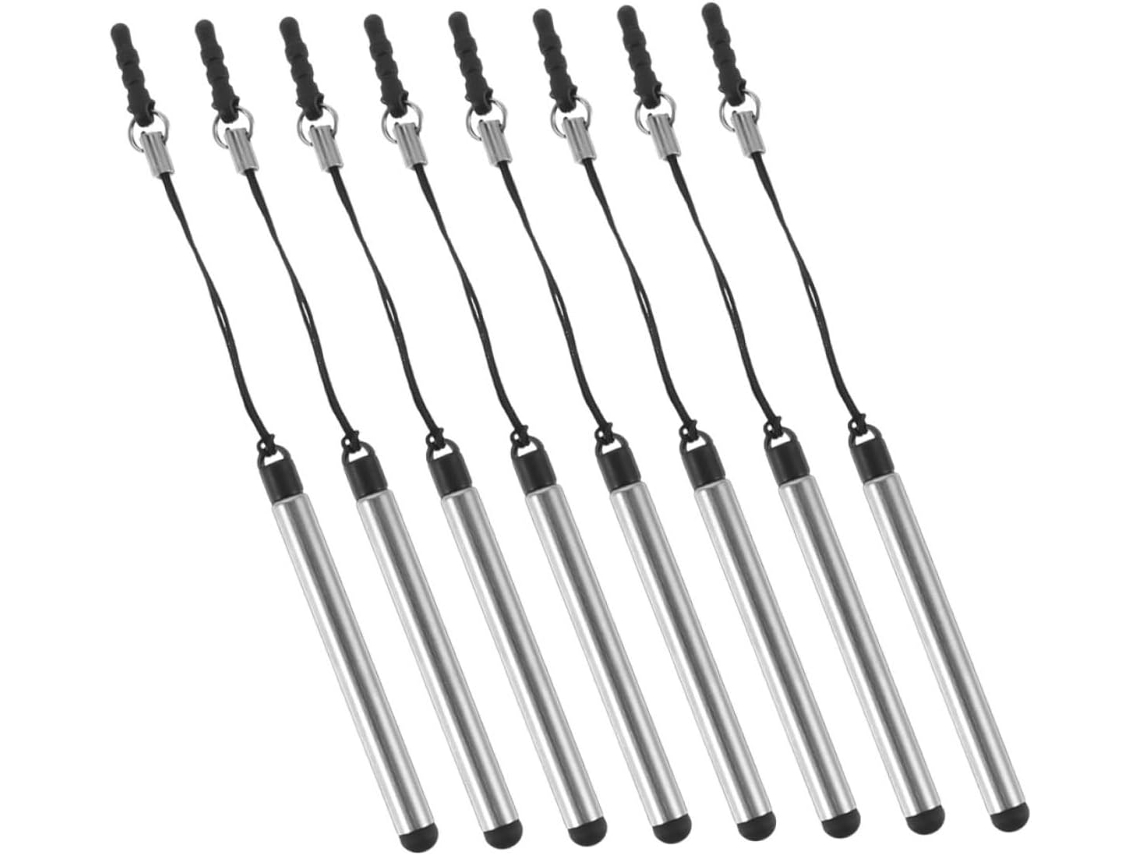 Conjunto De 8 Canetas Stylus Retráteis Portáteis Para Telas Sensíveis Ao Toque, Alta Precisão, Compatíveis Com Celulares E Tablets Gokoco