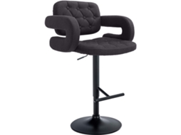 Banco De Bar Em Tecido Dublin Preto/preto Clp