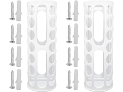 Suporte De Parede Em Plástico Branco Para Rolos Vinil, 2 Peças, 14 Furos, Armazenamento Organizado, Ideal Para Ateliês