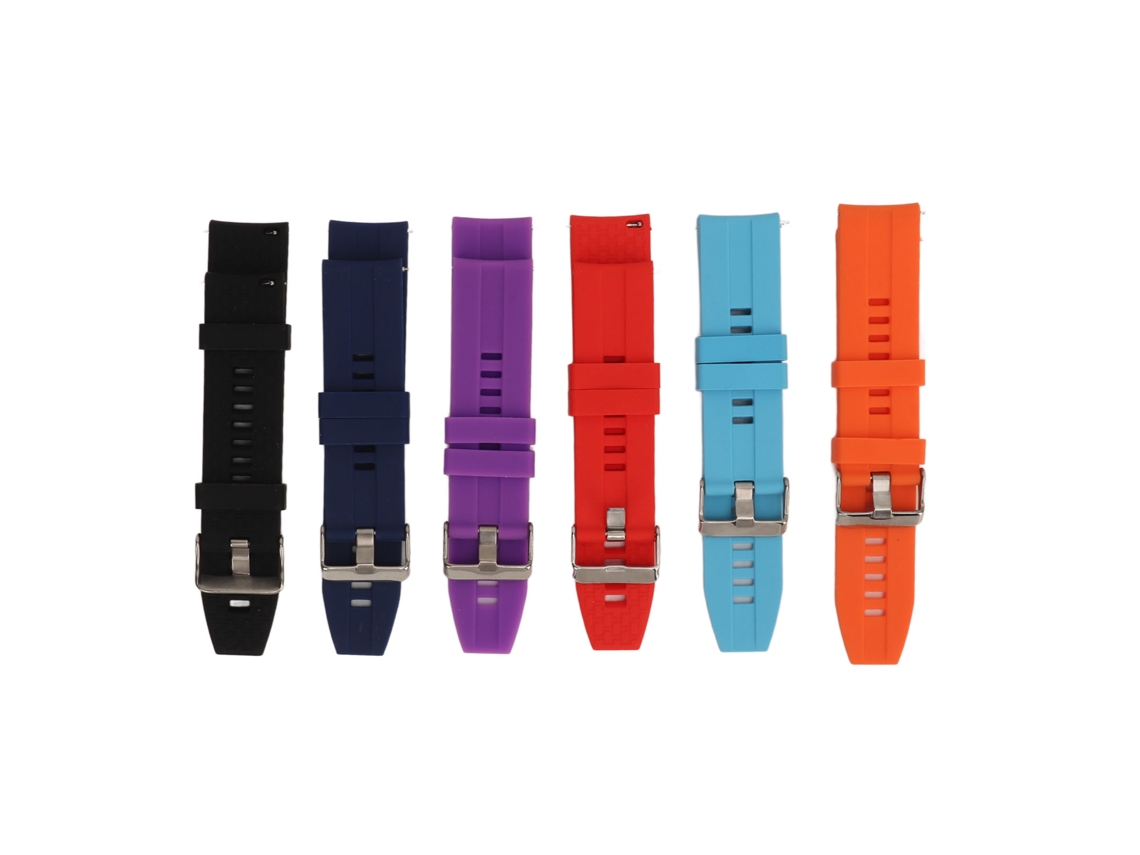 Pulseira de Relógio Inteligente em Silicone 22mm para GT2 GT3 com Quick Release Vermelha Roxa Azul Preta S/MARCA