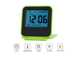 Relógio De Viagem Com Alarme Digital E Temperatura