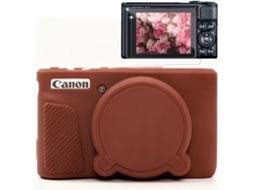 Capa Protetora Silicone HEXINYIGJLY para Canon Powershot Sx740/sx730leve, Antirriscos, Películas Ecrã Marrom