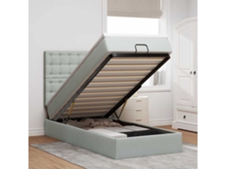 Vidaxl Estrutura Cama Otomana Colchões 90x200 Cm Veludo Cinzento Claro