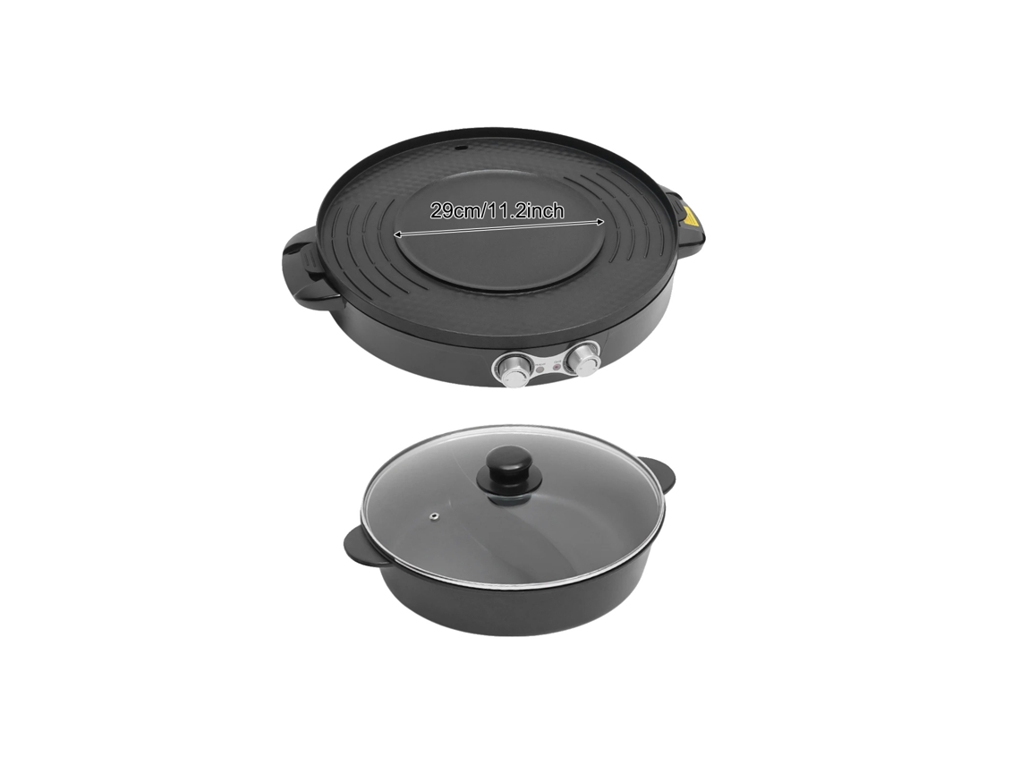 Panela Elétrica, Função De Cozinha 2 Em 1, Controle De Temperatura Eficiente, Preto
