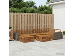 Vidaxl Conjunto De Sofás Para Exterior 7 Pcs Natural