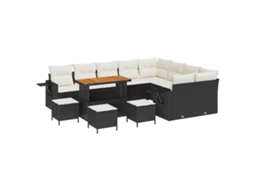 Conjunto 13 Móveis De Jardim Vidaxl Preto Vime Pe (110 X 55 X 71 Cm)