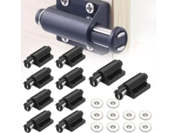 Conjunto De 10-fechos Magnéticos Porta Com Abertura Por Pressão, Em Plástico Preto, Para Armários De Cozinha, Guarda