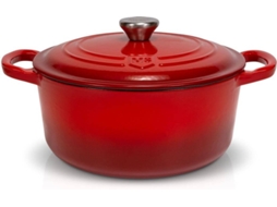 Panela MASTER SWISS Ferro Fundido (Vermelho - 24 cm - 4.5 L)