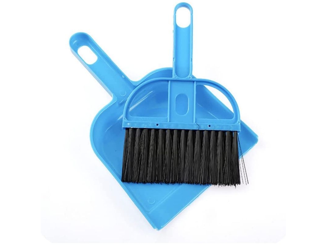 Yuru conjunto de Peneira e Vassoura Mini Multifuncional, Ferramentas de Limpeza Pequenas, Portátil para Lar, Cozinha, Teclado, Carros, Azul