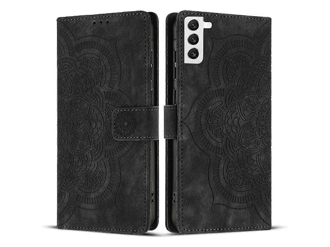 Capa De Celular De Couro Fosco Retrô Com Estampa De Mandala