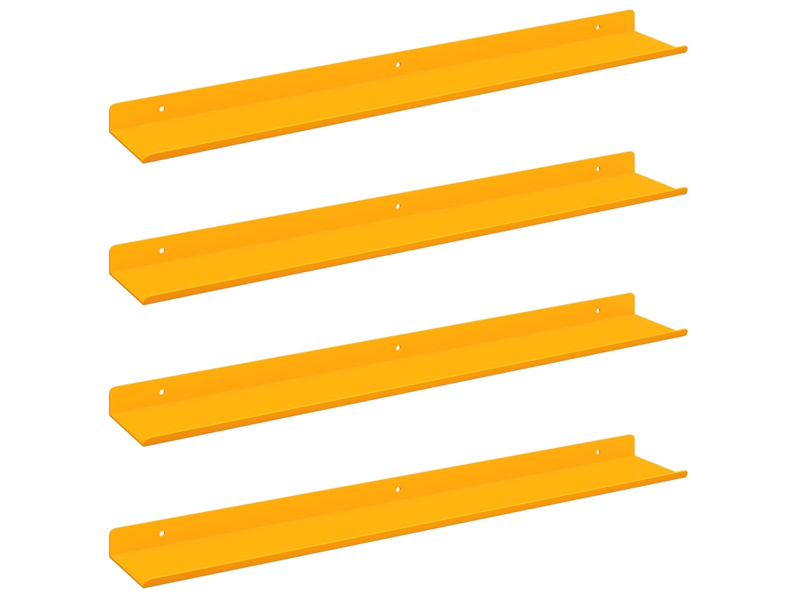 Prateleira Flutuante 4 Pcs Amarelo Mostarda 60x8,5x2,5 Cm MAISON EXCLUSIVE