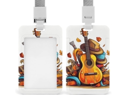 Bonés De Guitarra Divertidos Com Cordão, Porta Crachá, À Prova D Água, Porta Cartões De Visita, Clipe Crachá De