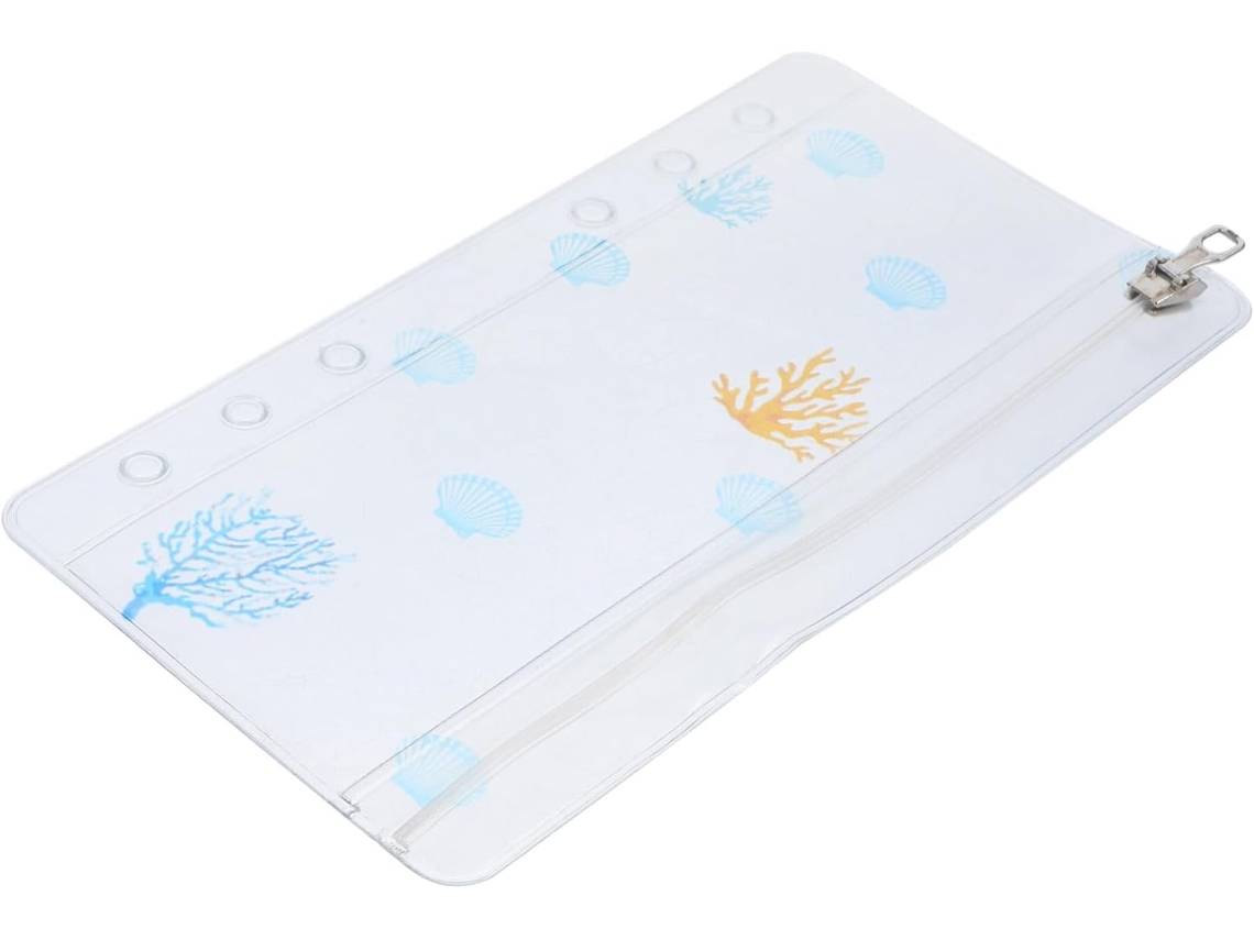 Conjunto De Caderno Estilo Concha, Bolsa Com Zíper Para Pasta, Zíper De Reposição, Pvc Leve Gokoco