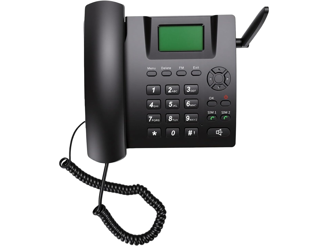 Telefone De Mesa Sem Fio Gsm 2g De 2,4 Polegadas, Preto