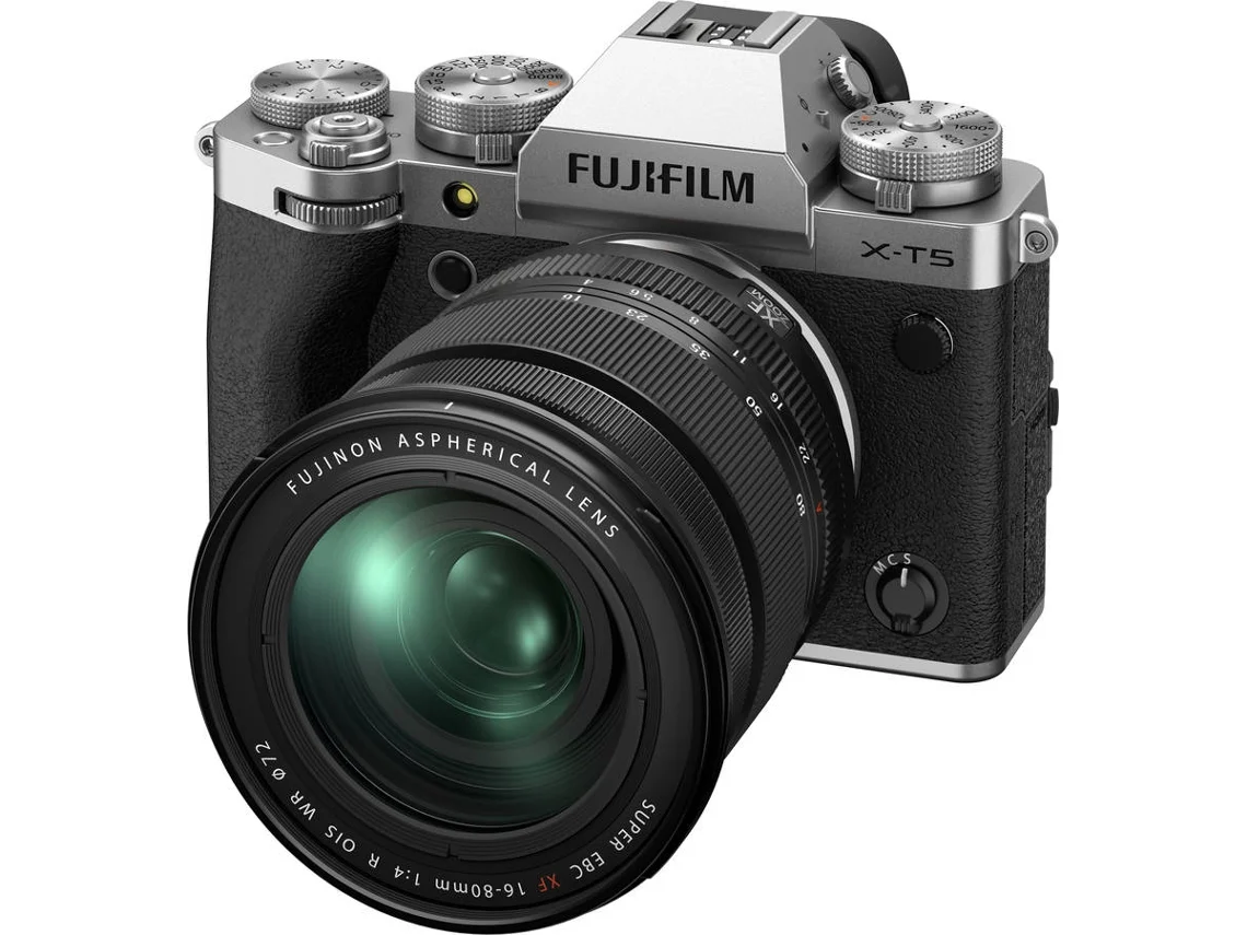 Kit Máquina Fotográfica Mirrorless FUJIFILM X-T5 + XF16-80MMF4 Silver
