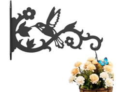 Suporte de Parede para Plantas, Gancho em Formato de Beija flor, Suporte Decorativo Rústico para Uso Interno e Externo, CHABERLU