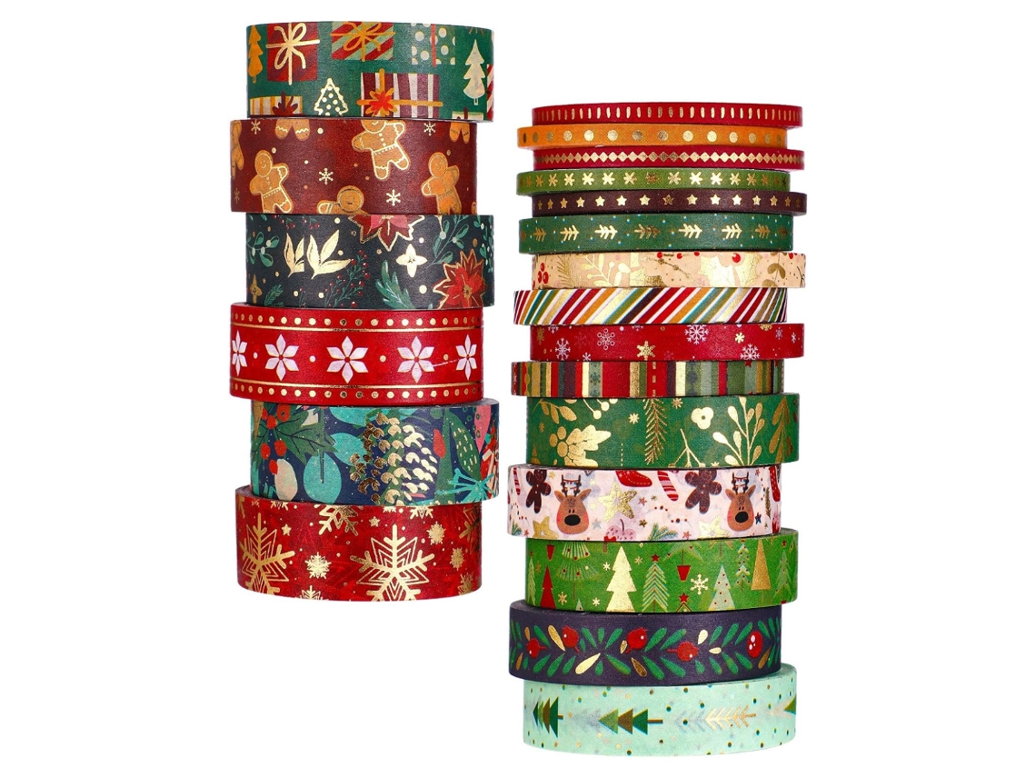 Fita Adesiva, 21 Rolos, De Fita Adesiva Natalina, De Inverno, Artesanato, Scrapbooking, Embrulho De Presentes E Festas