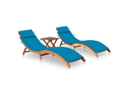 Sun Lounger, Sun Loungers Vidaxl Azul Madeira De Acácia (n/a)