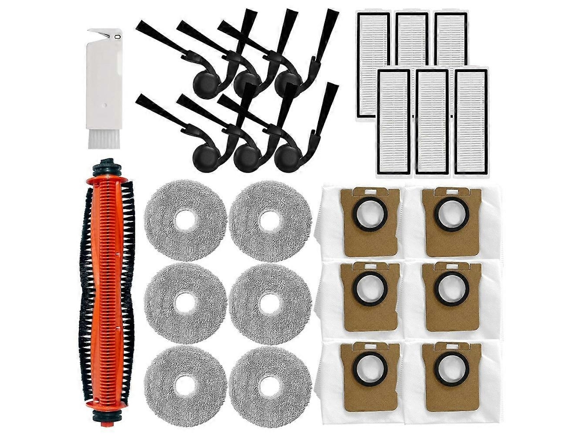 Kit De Acessórios De Reposição Para Aspirador Robô Xiaomi 5 E 5 Pro, Incluindo Escovas, Filtros, Esfregão E Sacos De Pó.