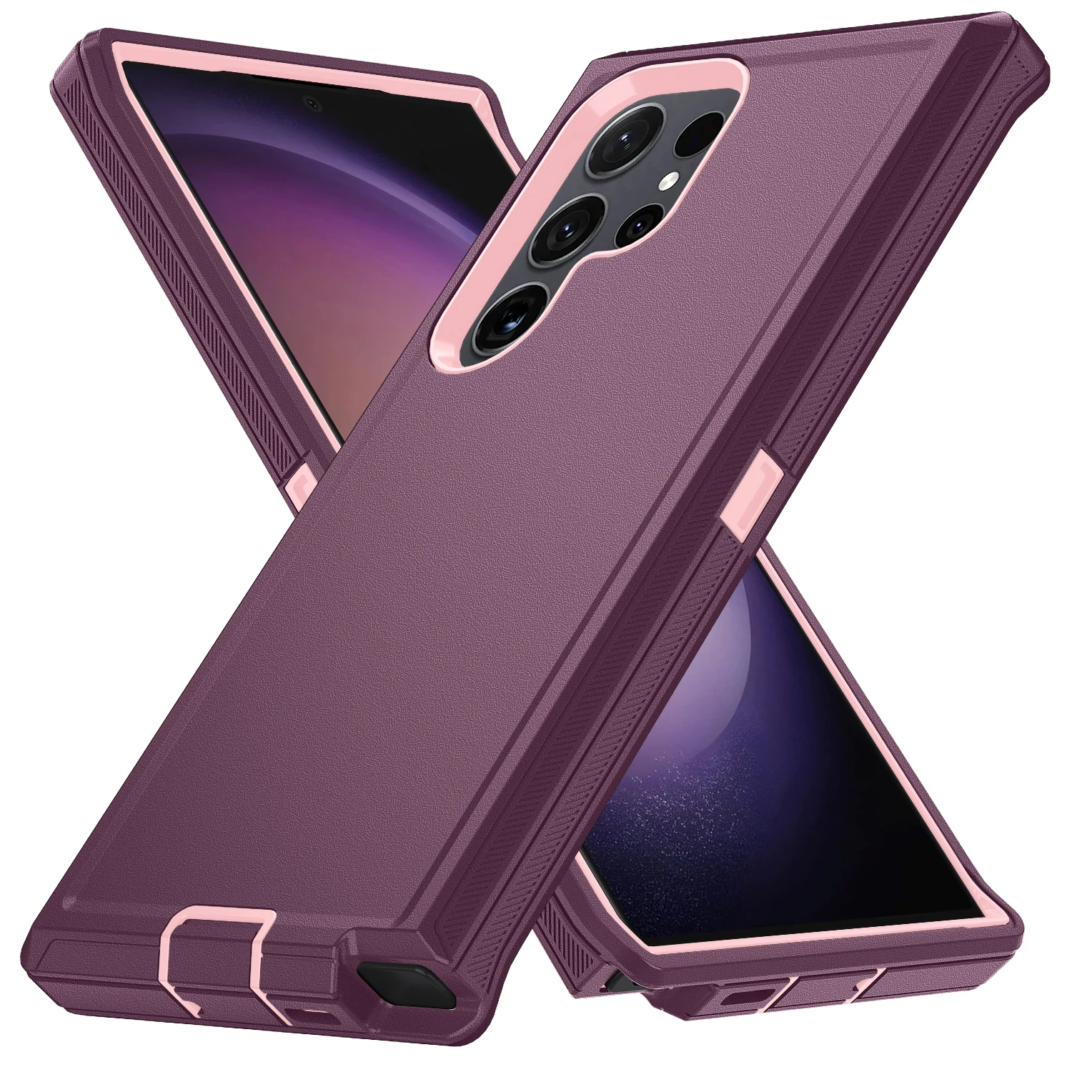 (roxo-avermelhado, Galaxy S24 Fe) Capa Resistente A Impactos, De Nível Militar, Feita De Material De Policarbonato Ultrarresistente.