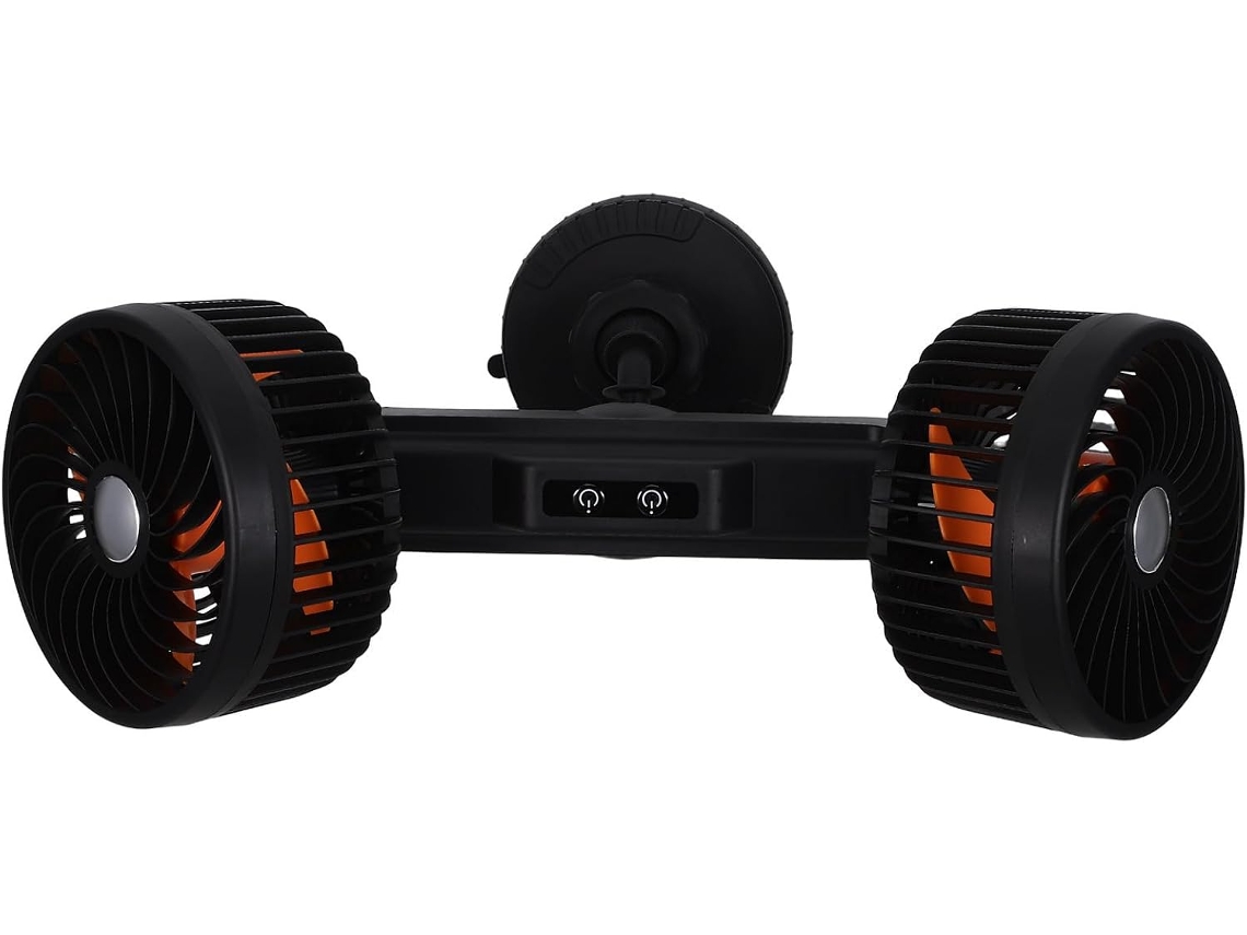 Ventilador De Carro Jojofuny, Rotação De 360°, 3 Velocidades Ajustáveis, Recarregável Via Usb, Com Duas Cabeças, Ideal