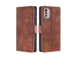 Capa De Couro Com Fecho Magnético E Sensação De Pele De Crocodilo Para Nokia G60 5g