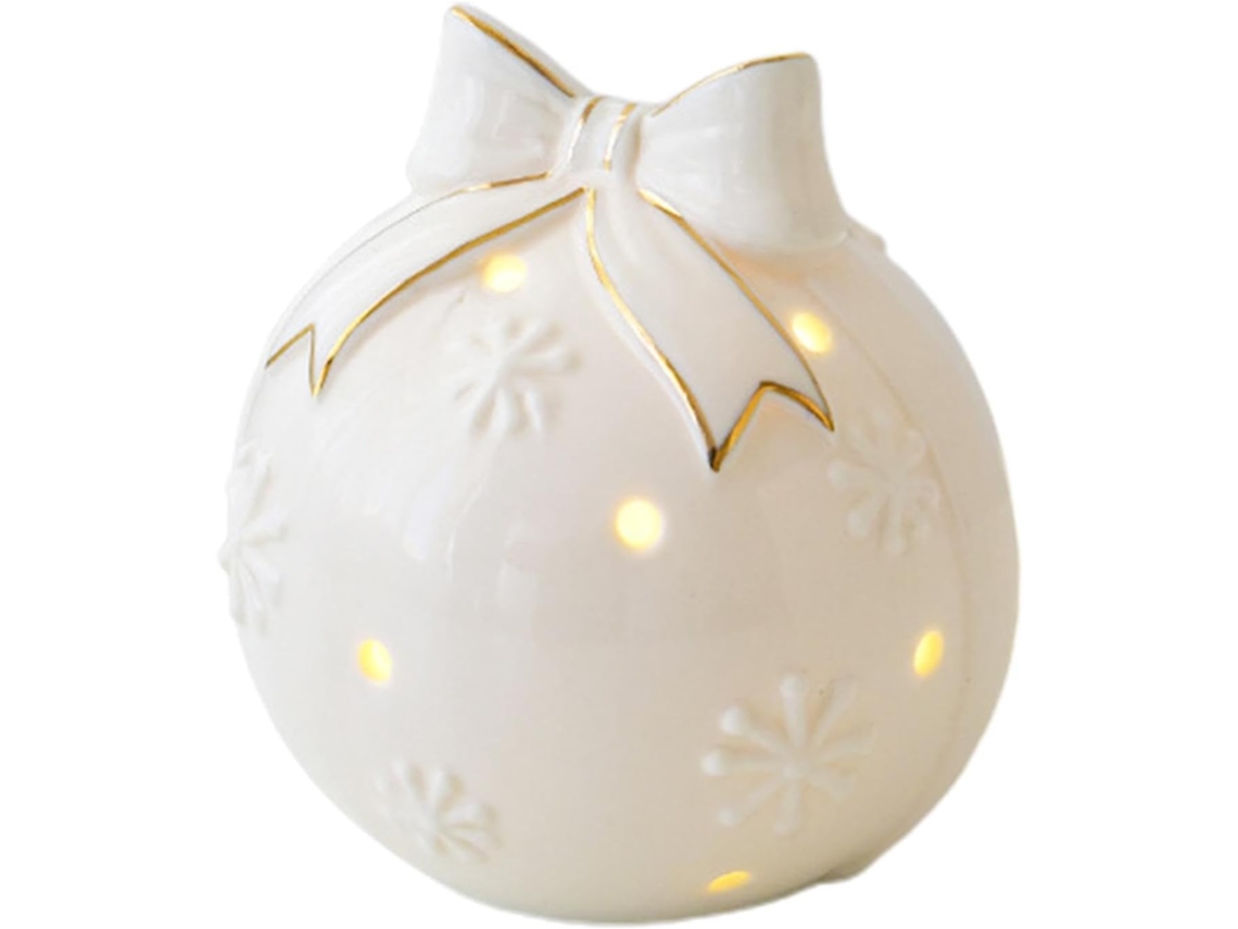 Decorações De Natal Iluminadas, Centro De Mesa De Cerâmica | De, Decoração