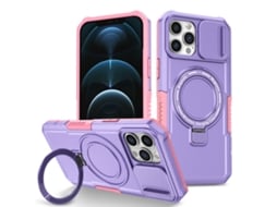 Capa Zruxe Compativel Com Iphone 12 Pro Max (sliding Camshield - Magsafe - Tpu Hybrid Pc - Rosa - Roxo)