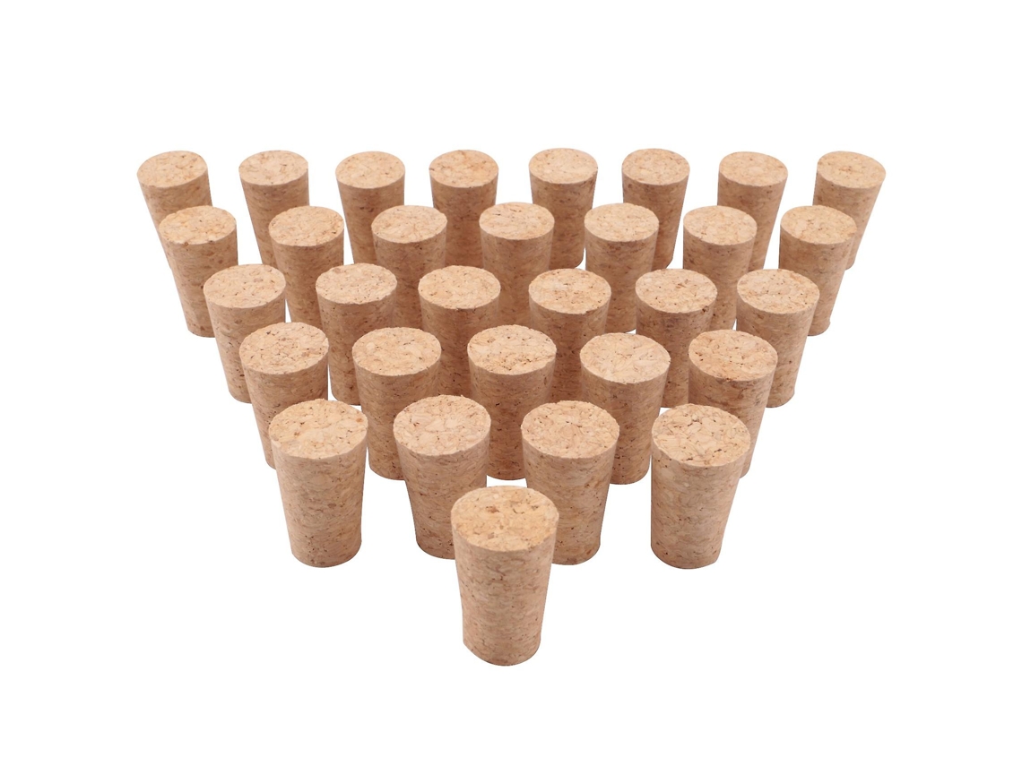 Conjunto De 30 Rolhas De Madeira Para Garrafas, Incluindo Rolhas Cônicas Para Cerveja E Vinho.