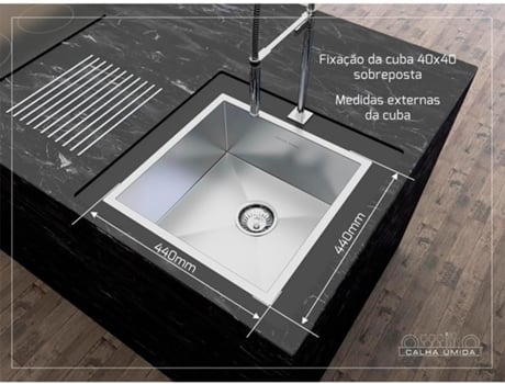 Balde Inox 400x400 Calha Umida