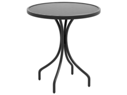 Mesa de Jardim CHEZMOI ripada para 6 pessoas, aço e alumínio, 145x90x74cm