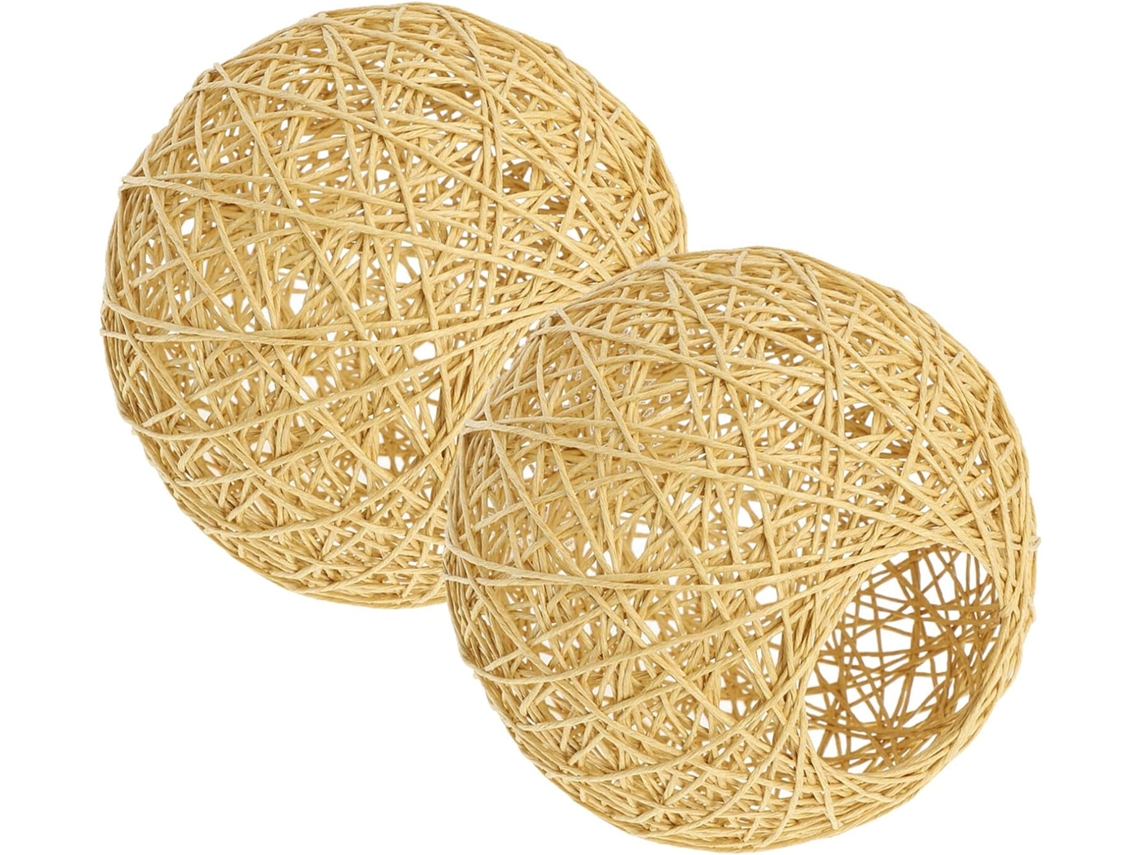 Luminária de Teto de Vime de Algodão, 2 Peças SFUSHOS