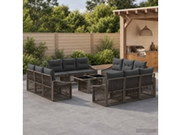 Vidaxl Conjunto De Sofá De Jardim 13 Unid. Cinza E Cinza Escuro