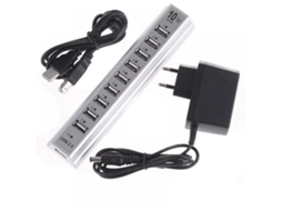 Hub Usb 10 Portas Com Fonte De Alimentação, Divisor Usb 10 Bit 10 Furos