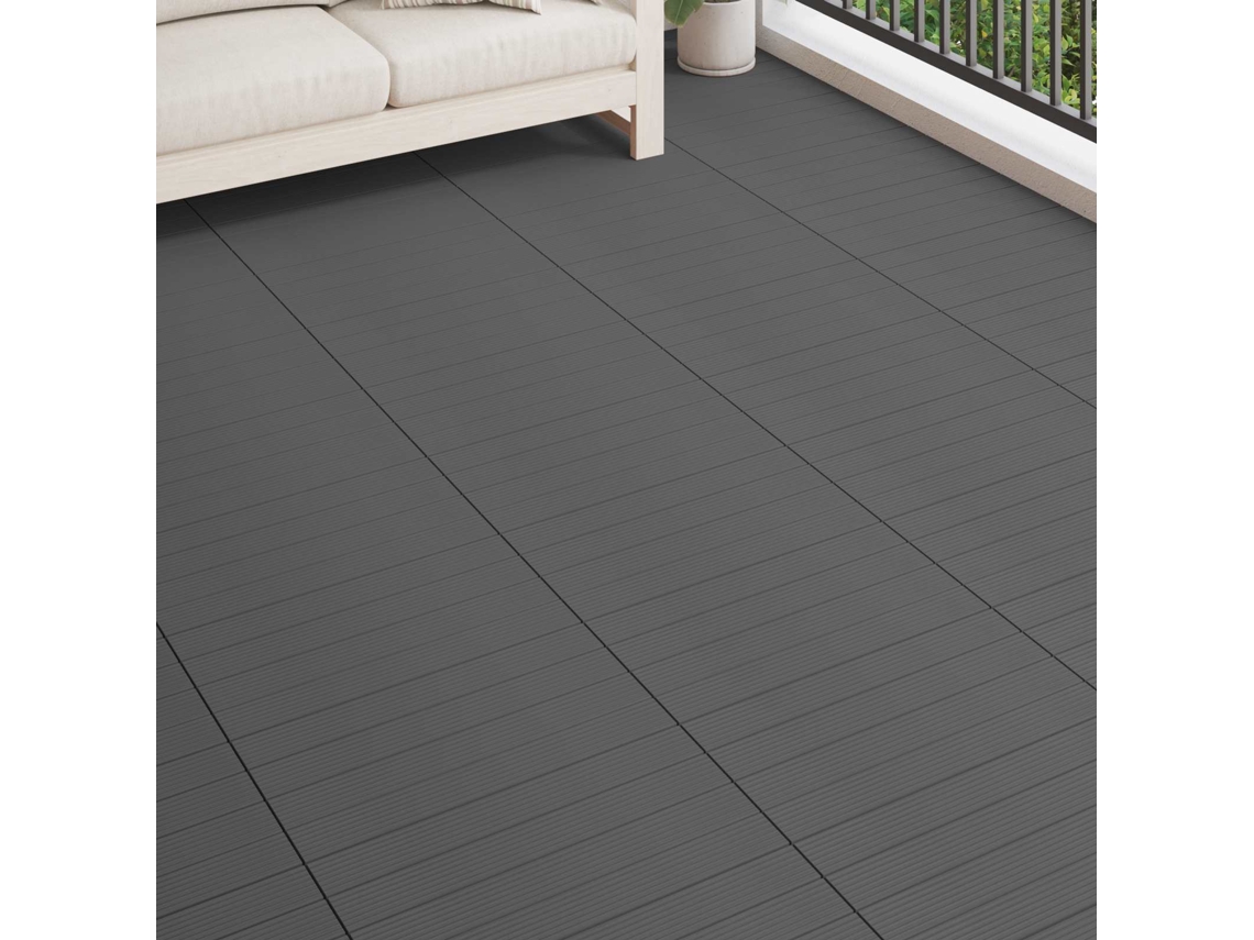 Vidaxl Telha De Deck 6 Unid. Cinzento 60 X 30 Cm Wpc