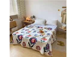 Manta de Lã Grossa Fansu Flanela com Estampa Floral Nórdica Macia e Quente para Cama Infantil Sofá Quarto Viag