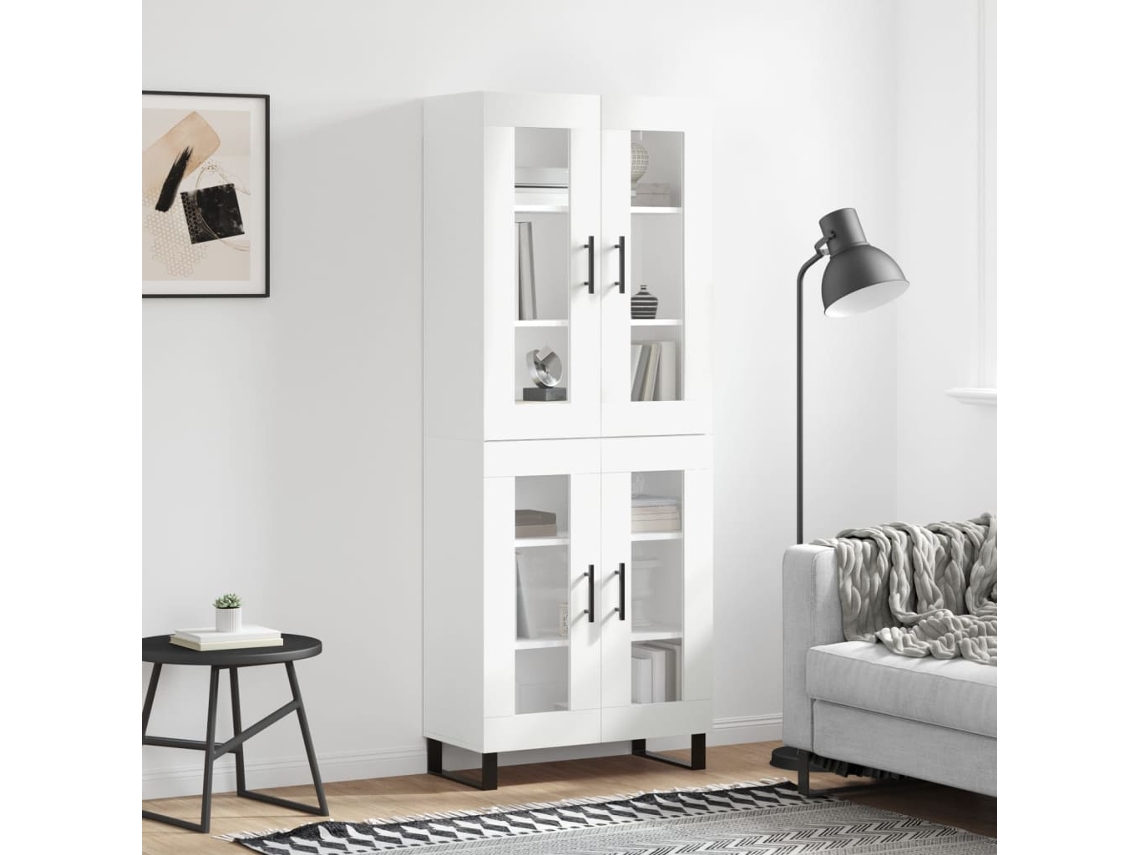Armario alto 69,5x34x180 cm Derivados de madera Blanco
