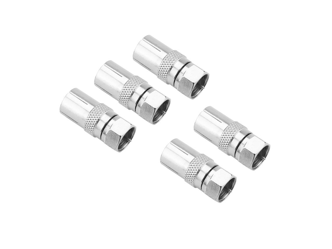 5 Peças Conector F Macho Adaptador Coaxial Tv Antena Rf