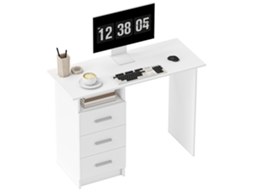 Mesa de computador com 3 gavetas e prateleira BTFORUS 100x40x75cm