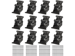 Conjunto De 12 Suportes Dobráveis Com Dobradiça Autotravante E Parafusos Para Pés Mesa, Suporte De Extensão Com Trava