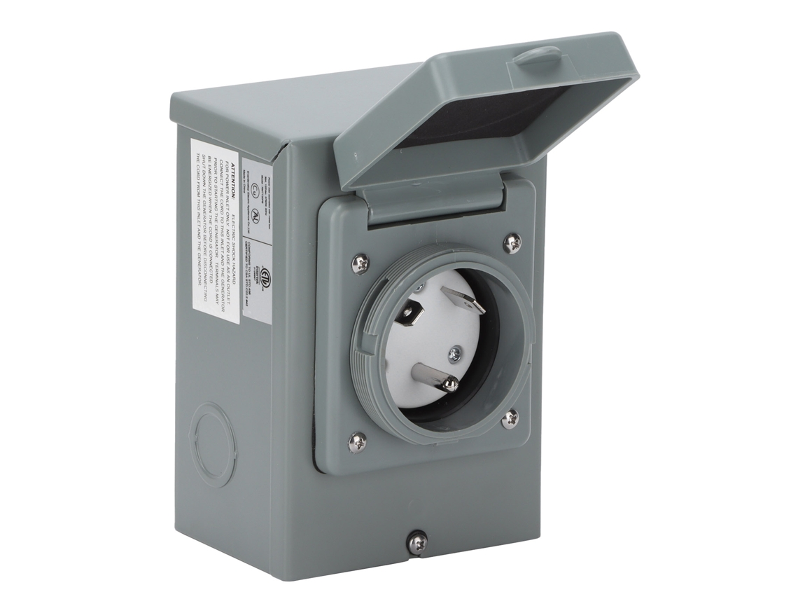 Caixa De Entrada Energia Para Gerador 30a, 125v, 3750w, Tomada Externa À Prova De Intempéries, Acessório Para Rv